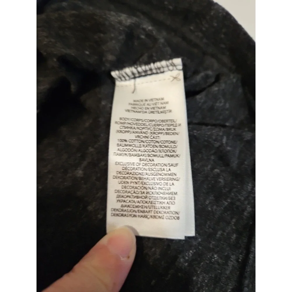 Polo Ralph Lauren V-neck Classic Fit T Shirt Size Small Charcoal White Logo(1359